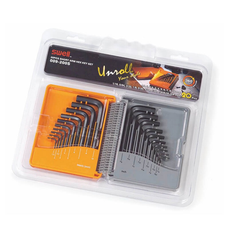 סט מפתח אלן ארוך 20 יח' בקופסא SWELL SWL009-200L