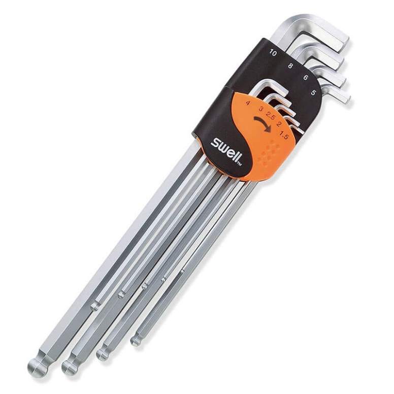 סט מפתח אלן כדורי ארוך מאוד כרום SWELL 1.5-10MM SWL011-61MX