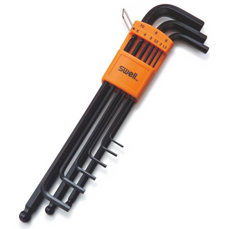 סט מפתח אלן כדורי XL במחזיק 1.5-10 SWELL SWL086-04MX