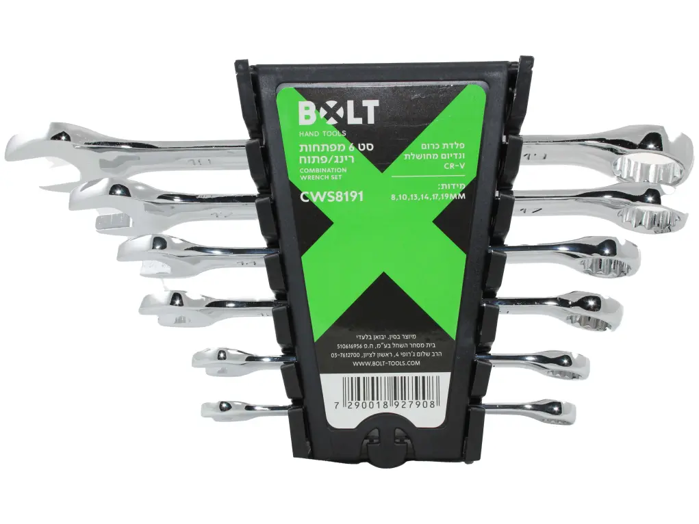 סט 6 מפתחות רינג/פתוח 8-19ממ   BOLT CWS8191