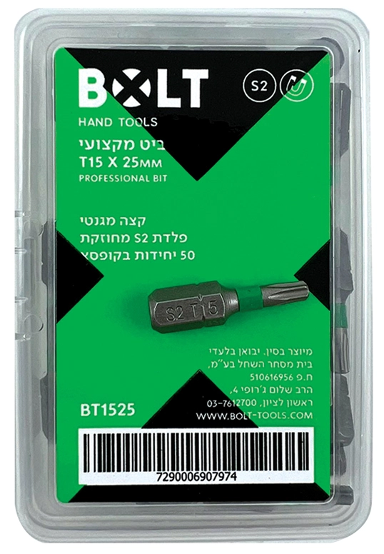 ביט טורקס T15 X25MM , קופסא של 50  BOLT BT1525