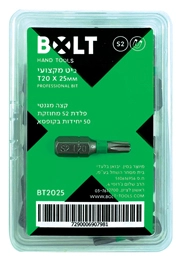 ביט טורקס  T20 X 25MM , קופסא של 50  BOLT BT2025