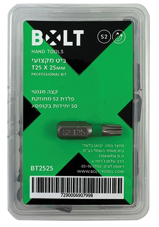 ביט טורקס  T25 X 25MM , קופסא של 50  BOLT BT2525