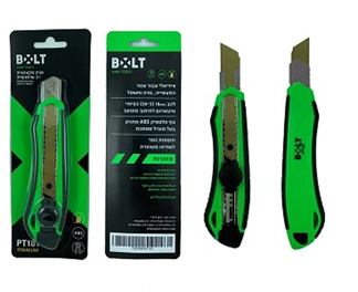 סכין יפני פלסטיק 18ממ להב טיטאניום BOLT PT181