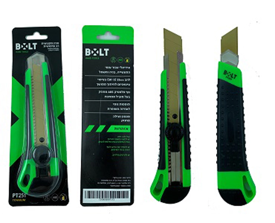סכין יפני פלסטיק 25ממ להב טיטאניום BOLT PT251