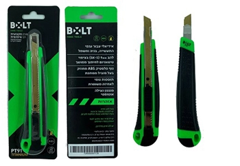 סכין יפני פלסטיק 9ממ להב טיטאניום BOLT PT91