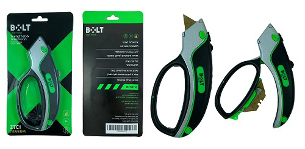 סכין טרפזי להב טיטאניום ידית אחיזה BOLT ZTC1