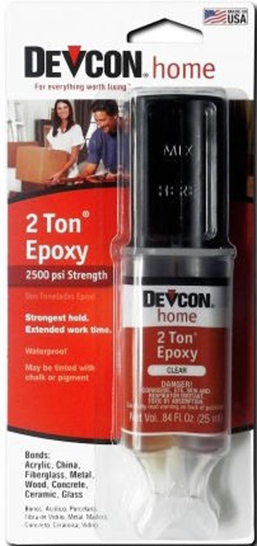 דבק אפוקסי למשקל 2 טון ,שקוף,31-S  במזרק 2 רכיבים  DEVCON