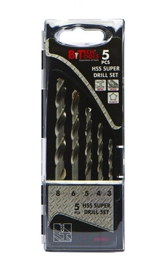 סט5מקדחיHSS"קוקי"מצופה קנה1/4 3-8