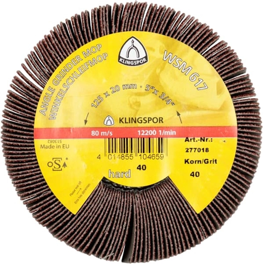 גלגל מופ למשחזת זוית'41/2 #40   KLINGSPOR WSM617  +G530:G572