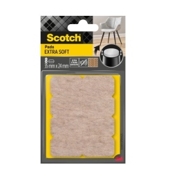 רפידות לבד מרובעות  לבנות  3M 24MM