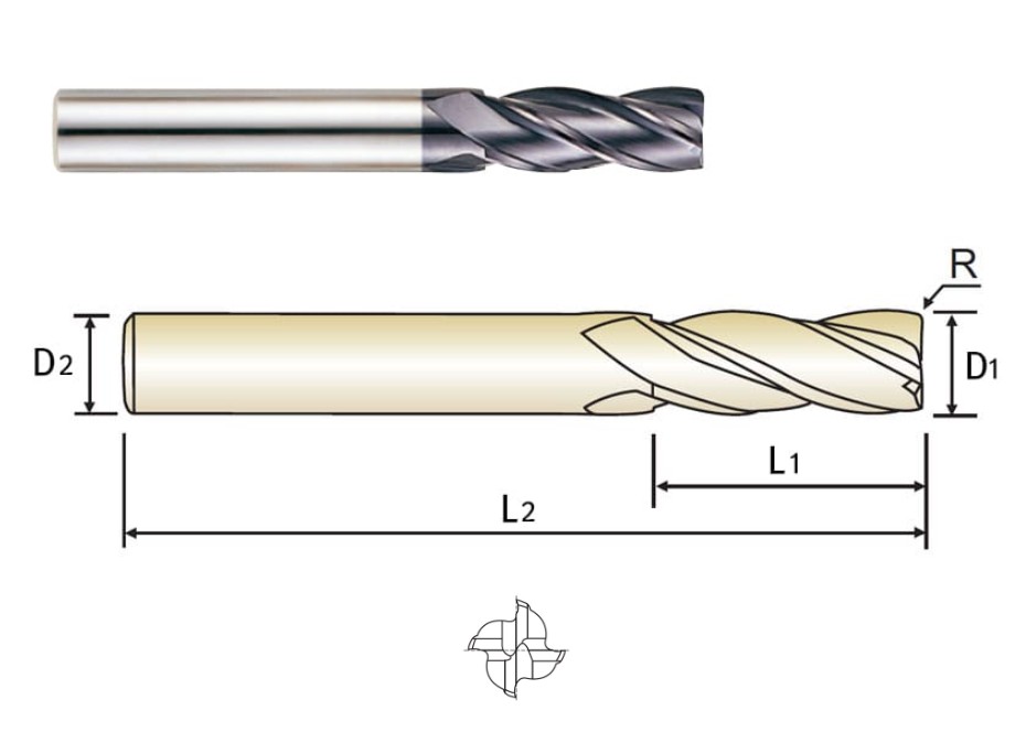 כרסום מתק"ש YG1 GM819 6(R1.0)20X60 S/C 4T