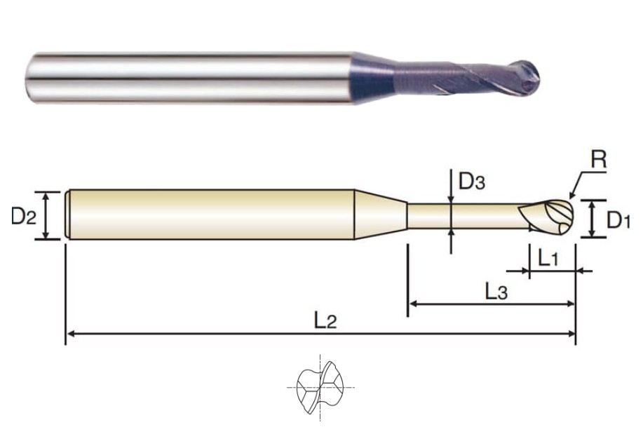 כרסום מתק"ש  YG1 GM886  2.0X3.0X6 X45  SC 2T