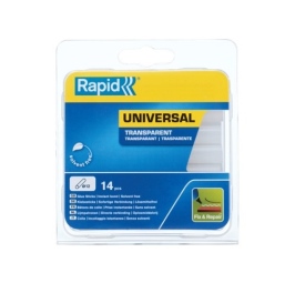 קופסה 14יח' מקל דבק חם קצר RAPID 125GRAM Ø12