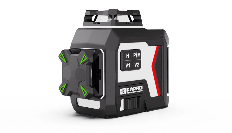 פלס לייזר 3D קווים ירוקים ארגז+מתקן קיר  KAPRO  963G MAESTRO +מתאם 841