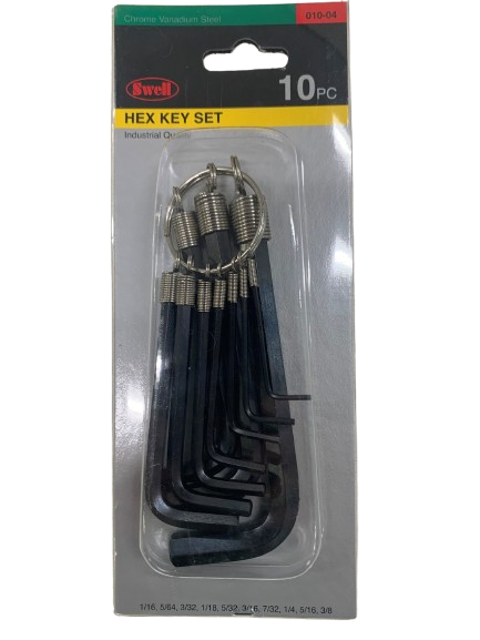 סט אלן מפתח  בטבעת 1/16-3/8 SWELL 010-04AS