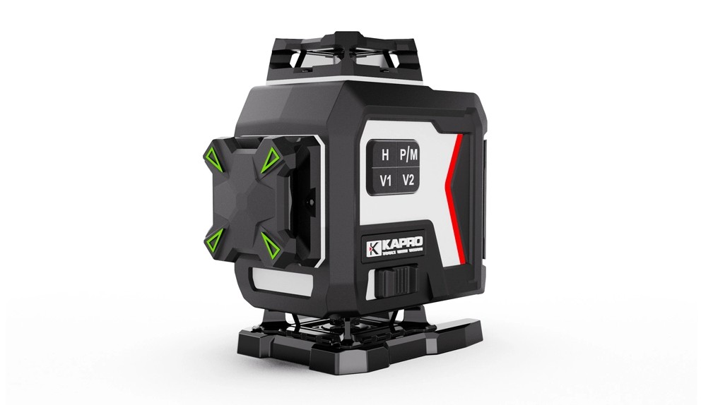 פלס לייזר 4D קווים ירוקים ארגז+מתקן קיר  KAPRO  964G MAESTRO + מתאם 841