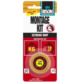 דבק דו -צדדי  MONTAGE-KIT EXTREME אורך: 1.5מ  רוחב: 19ממ' BISON