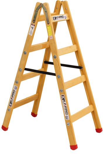 סולם עץ תיקני 4 שלבים KPL204W130W01 204-W01
