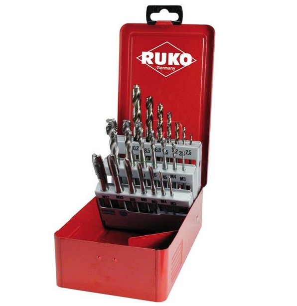 סט מב' גן+ספ'+מקדח(21) RUKO  45 054R M3-12