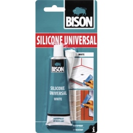 סיליקון סניטרי לבן  בשפורפרת 60 מ"ל בבליסטר  BISON