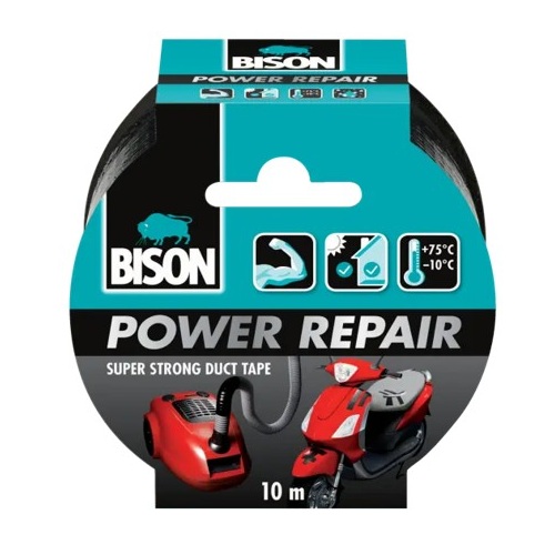 סרט הדבקה שחור 10מ' רוחב 5ס"מ BISON  POWER REPAIR
